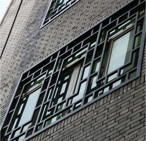 園林淺綠色鋁窗花 仿古木紋轉印鋁花格工廠直銷品牌保證