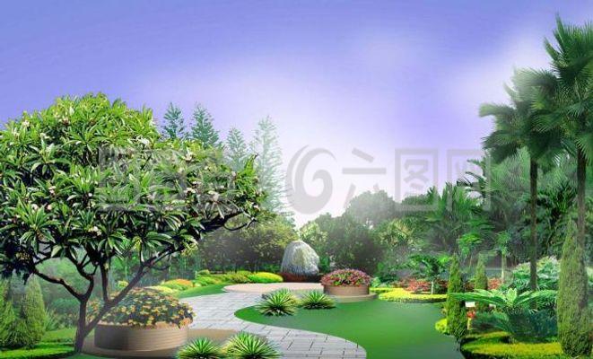 公園園林設計效果圖 融合自然與現代的視覺藝術